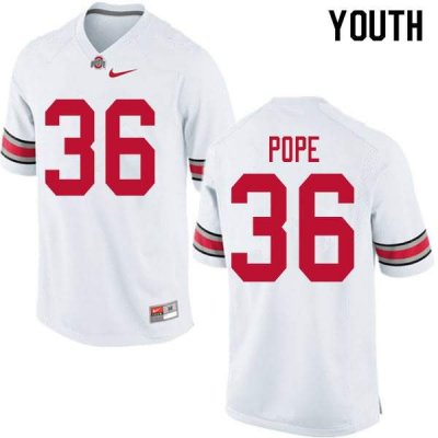 Youth Ohio State Buckeyes #36 K'Vaughan Pope White Nike NCAA College Football Jersey Freeshipping ZEC2744PS